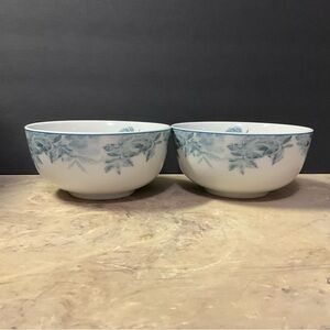 Darbie Angell “Birds of a Feather” Porcelain Soup Bowls Set of 2